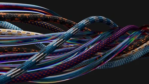 Multi-colored and transparent wires, cur... | Stock Video | Pond5