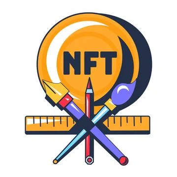 Multi Colored Assigning NFT Token Icon Illustrazione stock