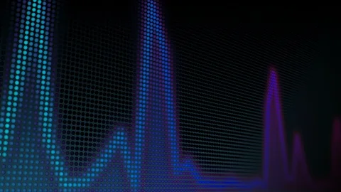 Multi-colored Audio Equalizer Analog Lines on LED Screen Stock Footage 116709548