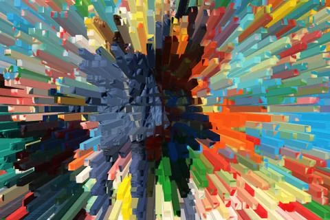 Multi-colored background, beautiful volume abstraction Stock Illustration