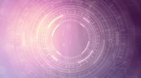 Multi colored background of moving hud circles, science concept 스톡 일러스트