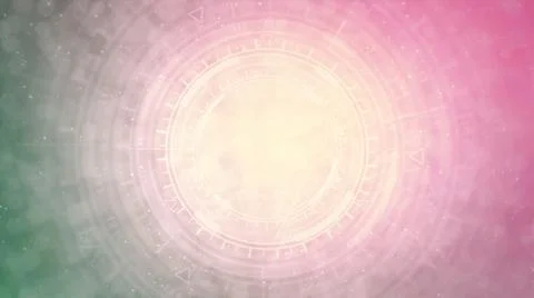 Multi colored background of moving hud circles, fashion concept Stock Illustration