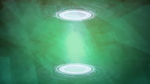 Multi colored background of two hud circles, science teleport concept 스톡 일러스트