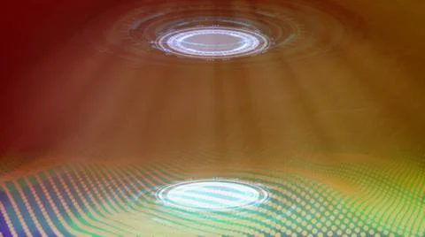 Multi colored background of two ui circles, fashion teleport concept Stockillustratie
