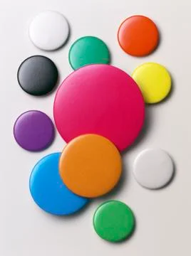 Multi colored badges Stock Photos