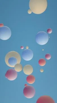 Multi colored balls on blue background. Stock Illustration