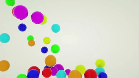 Multi-colored balls fill the screen. animated three-dimensional background. 3d r Video stock 122496677