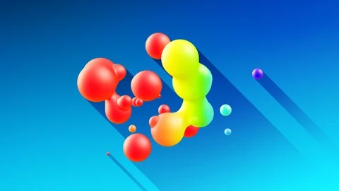 Multi-colored balls or bubbles with popular gradient colors and in subsurface Video stock 119911169