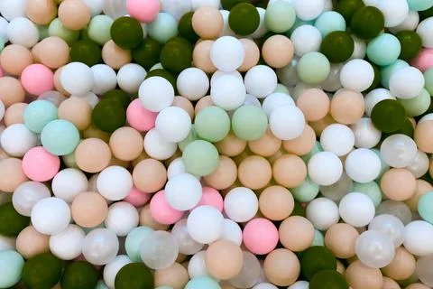 Multi-colored balls in the pool top view Stock Photos