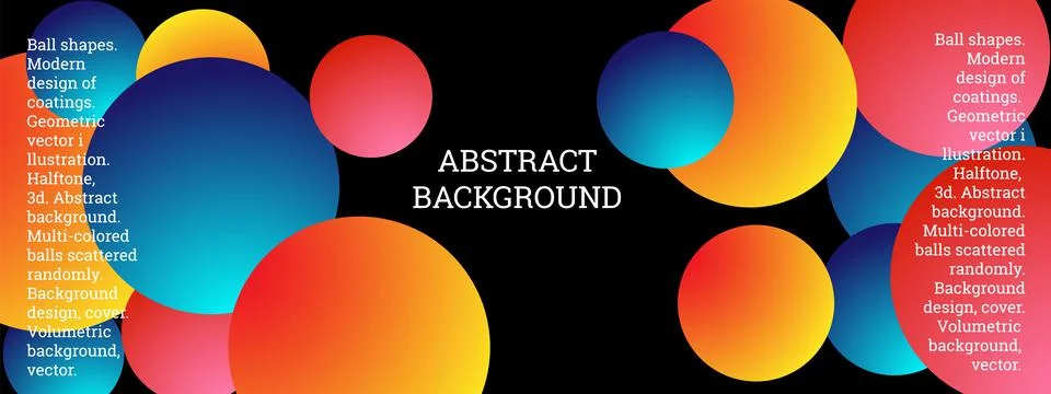 Multi-colored balls scattered randomly. background design, cover. Volumetric  Stock Illustration