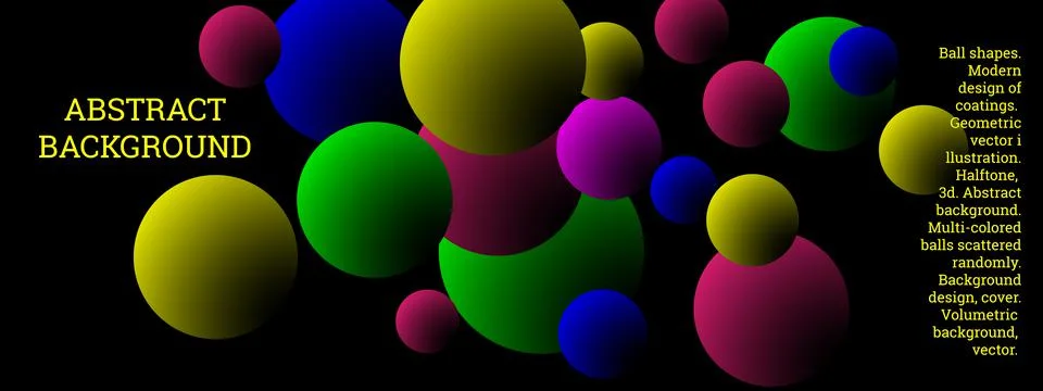Multi-colored balls scattered randomly. background design, cover. Volumetric  스톡 일러스트