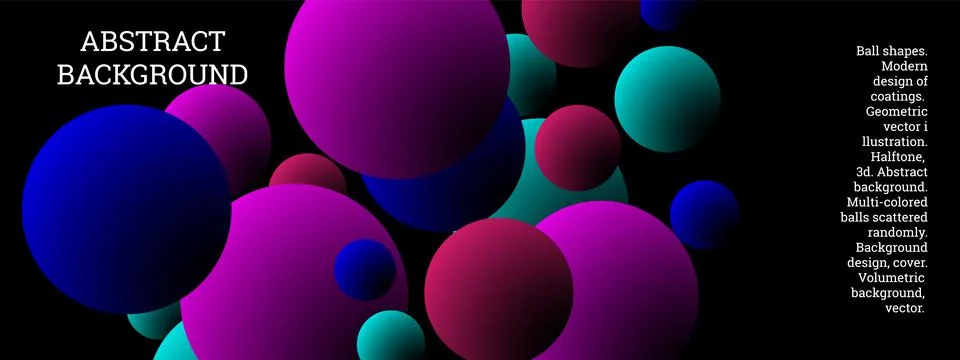 Multi-colored balls scattered randomly. background design, cover. Volumetric  库存插图