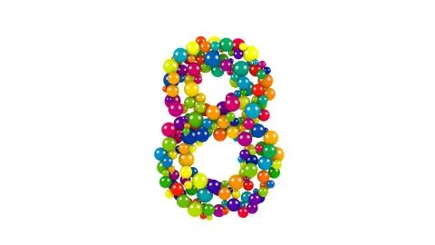 Multi-colored balls in the shape of number eight Stock Illustration