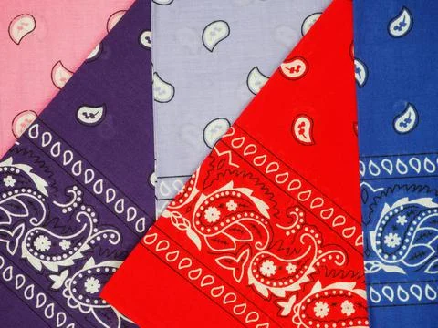 Multi-colored bandanas folded in triangles Stock Photos