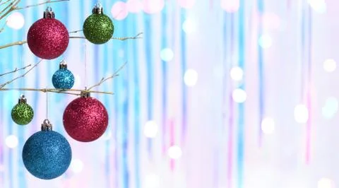 Multi colored baubles Stock Photos