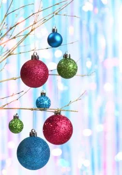 Multi colored baubles Stock Photos