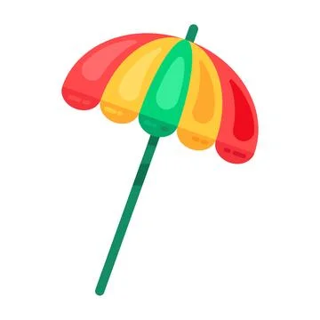 Multi Colored Beach Umbrella On Stick Stockillustratie