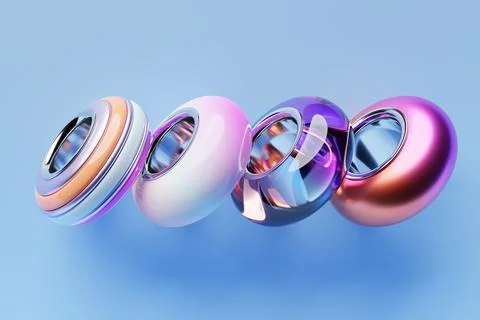 Multi-colored beads are scattered on a blue background. Close-up, macro, fini 스톡 일러스트