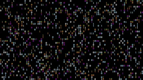 Multi-Colored Binary Code on a Black Background Stock-Footage 240392613