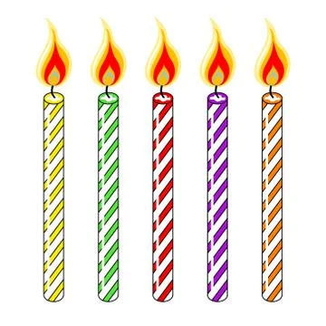 Multi Colored Birthday Candles Stock Illustration