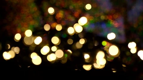 Multi-colored bokeh on a black background Stock Footage 166848401