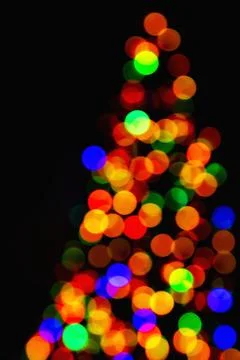 Multi-colored Bokeh from Christmas tree lights Foto stock