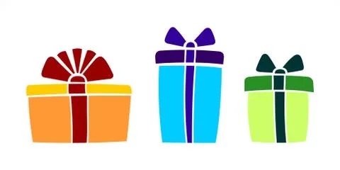 Multi-colored Boxes With Gifts For Birthday, Christmas, New Year. Gift Holida Stock Illustration