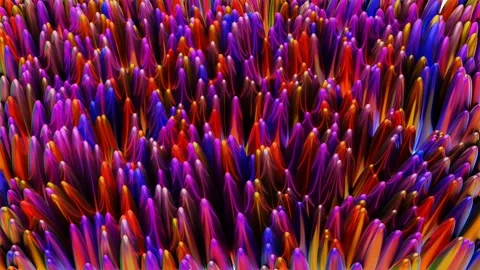 Multi-colored bright metal cylindrical figures move slowly chaotically. looped a Stock Footage 241470082