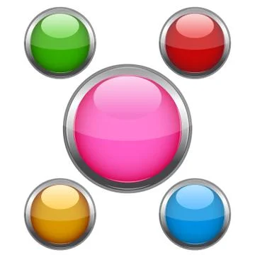 Multi colored buttons 스톡 일러스트