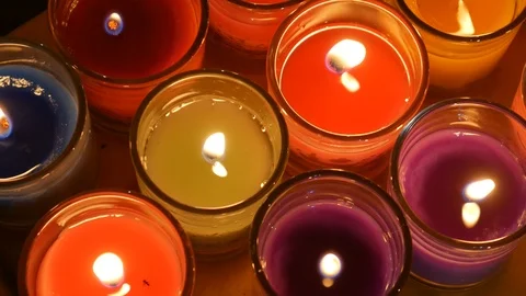 Multi colored candles Video stock 107723524
