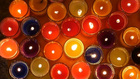 Multi colored candles Stock Footage 107725292