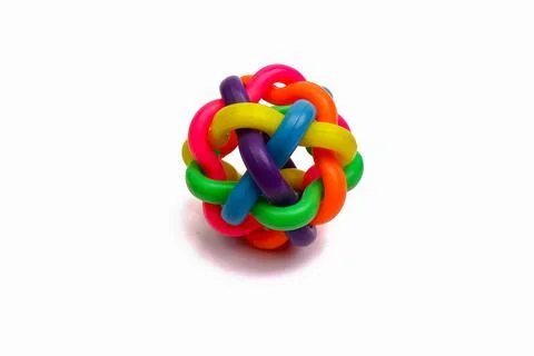 Multi-colored cat toy isolated on a white background Stock Photos