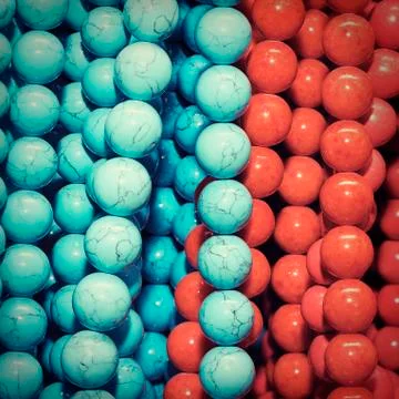 Multi-colored chaplet of various sizes and shapes Stock Photos