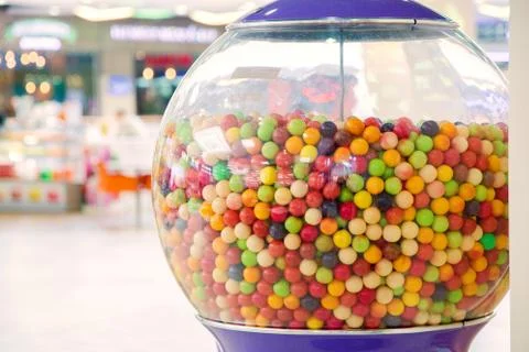Multi-colored chewing gum with many flavors in the device Stock Photos
