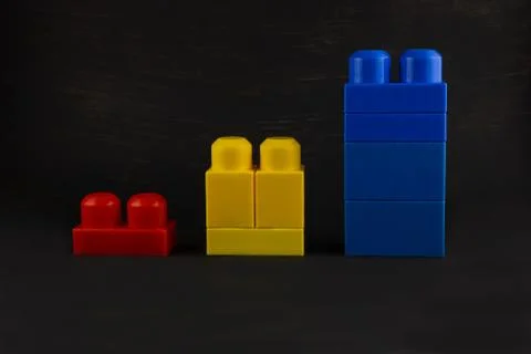 Multi-colored children's constructor for the game Foto stock