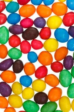 Multi-colored chocolate candy dragees Stock Photos