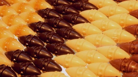 Multi-colored chocolate candy homemade. Video stock 70073260