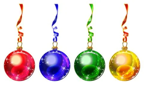 Multi colored Christmas balls Stock Illustration