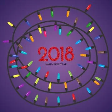 Multi colored Christmas garland Stock Illustration