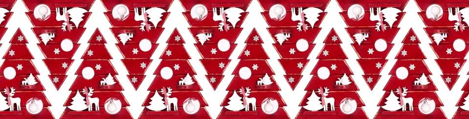 Multi-colored Christmas trees on a white background. New Year background Stock Illustration