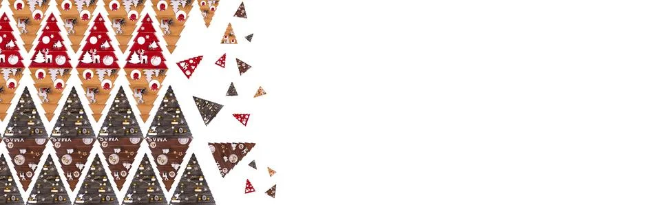 Multi-colored Christmas trees on a white background. New Year background Stock Illustration