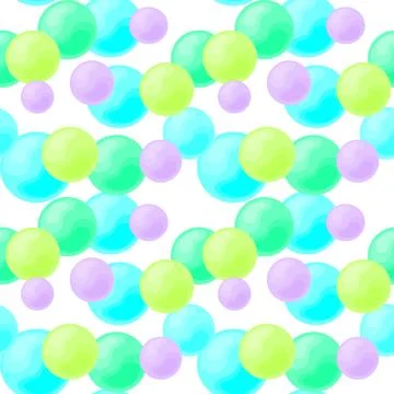 Multi colored circle shapes background, spheres seamless vector pattern Illustrazione stock