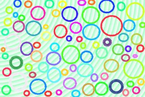 Multi colored circles on azure rounded surface Stock Illustration