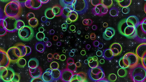 Multi-colored circles. Tunnel of rings. Background. Stock-Footage 162955601
