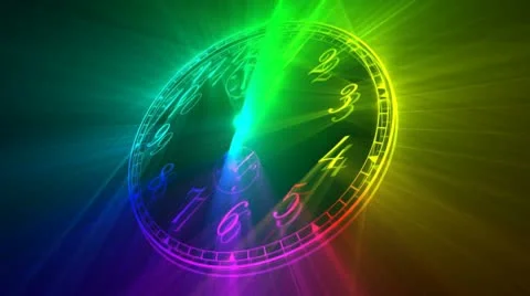 Multi Colored Clock Stock Footage 9062498