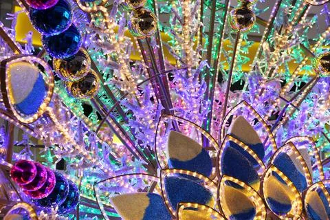 Multi-colored colorful led background, using a large number of LEDs and balls Stock Photos
