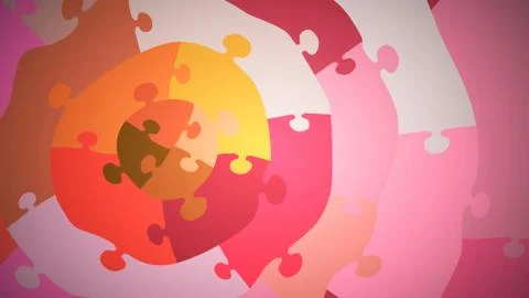 Multi-colored concentric puzzle, close up, pink shades Stock Illustration