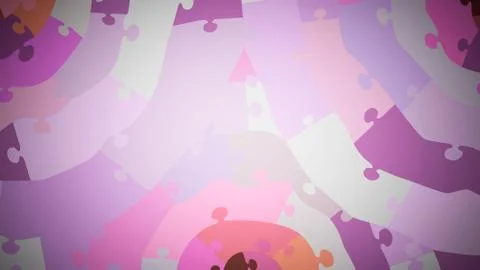 Multi-colored concentric puzzle, close up, pink shades Stock Illustration