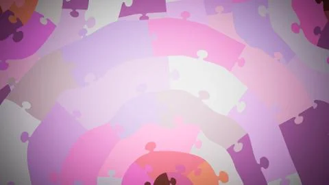 Multi-colored concentric puzzle, close up, pink shades Stock Illustration