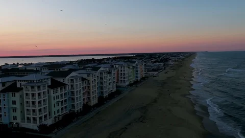 Multi Colored Condos - Sandbridge Virginia Beach Aerial Stock Footage 117056904